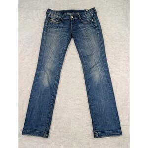 DIESEL Blizz Womens Jeans W27 L32 (31x30) Blue Slim Straight Med Wash‎